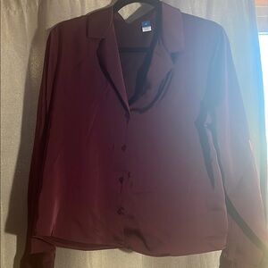 Elegant Burgundy Women's Blouse